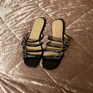 Y2K strappy black sandals